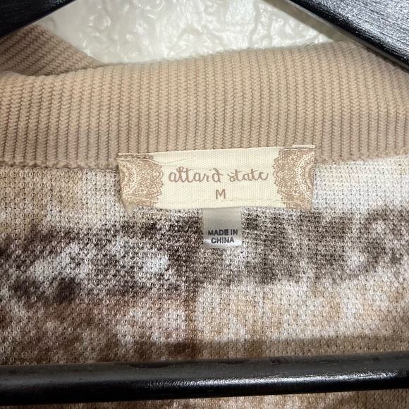 Altar’d State Teddy Fleece Shacket Brown Cream Plaid Size M New - Picture 4 of 13